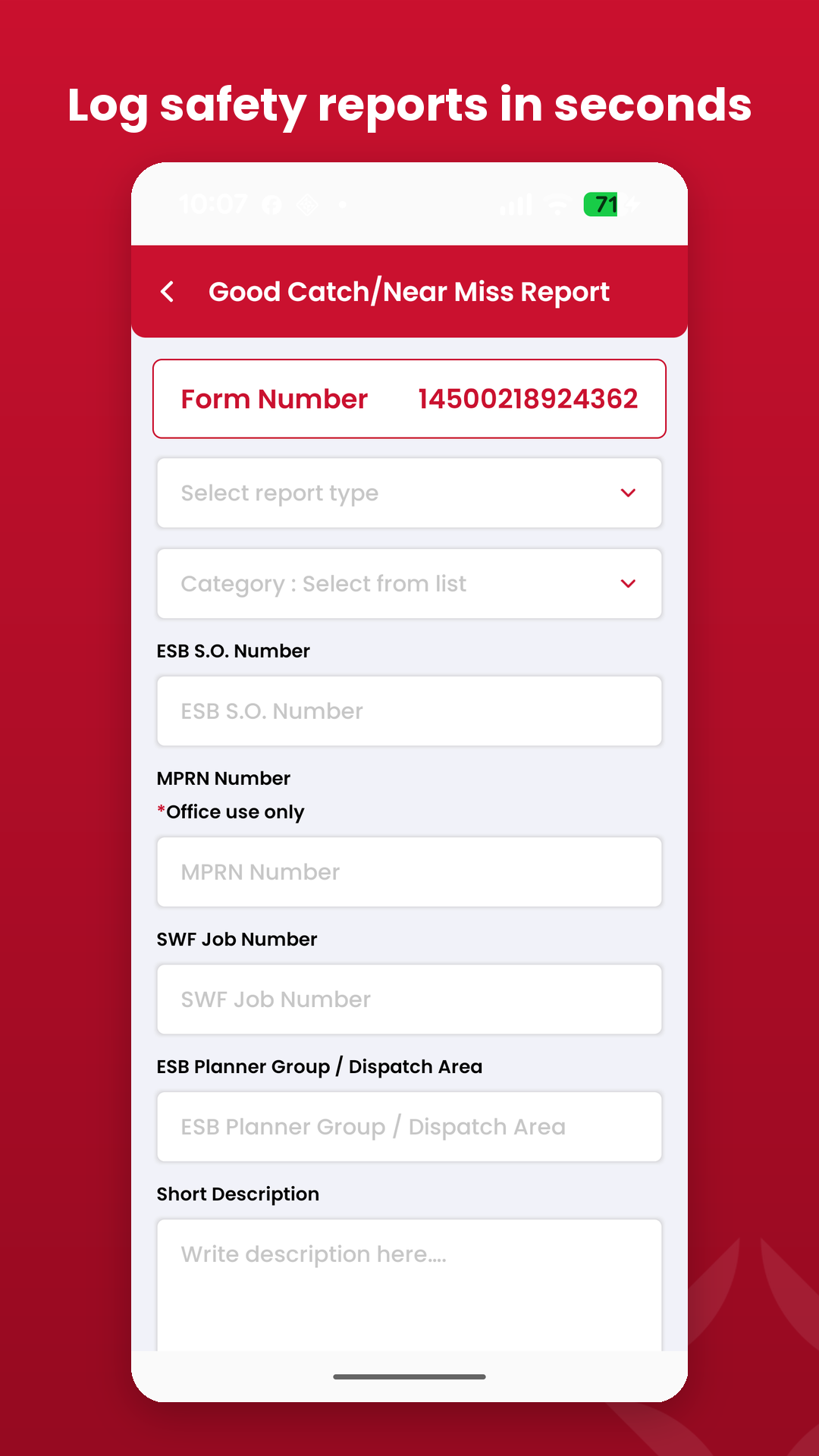 Log safety reports in seconds